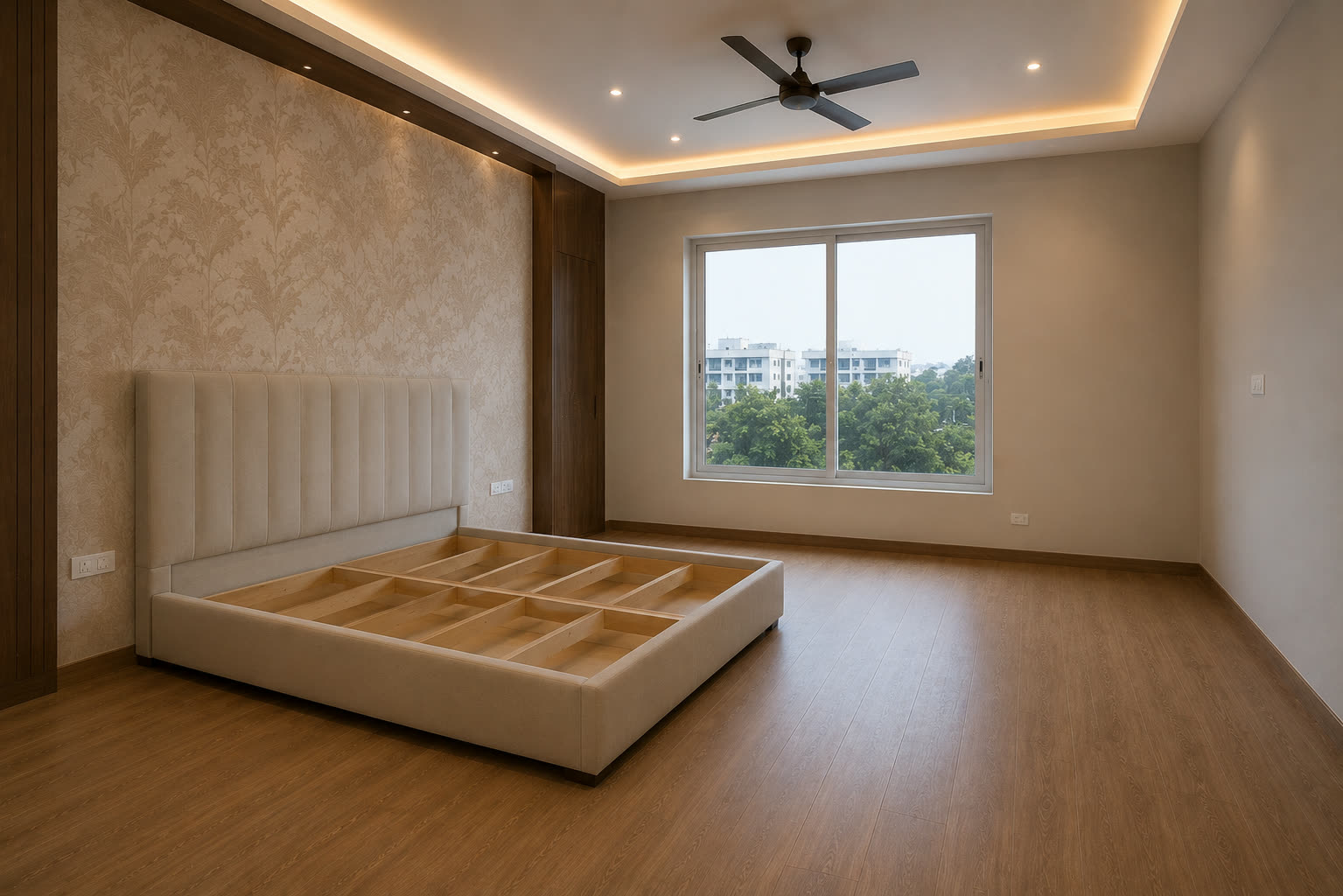 Unfurnished empty bedroom before transformation